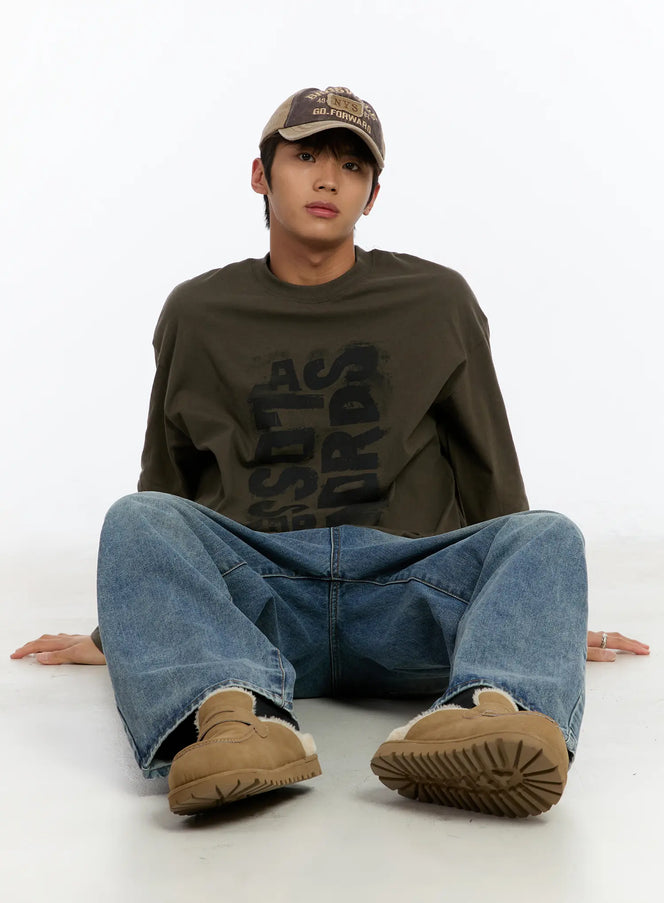 mens-graphic-print-long-sleeve-tee-im530 / Dark green