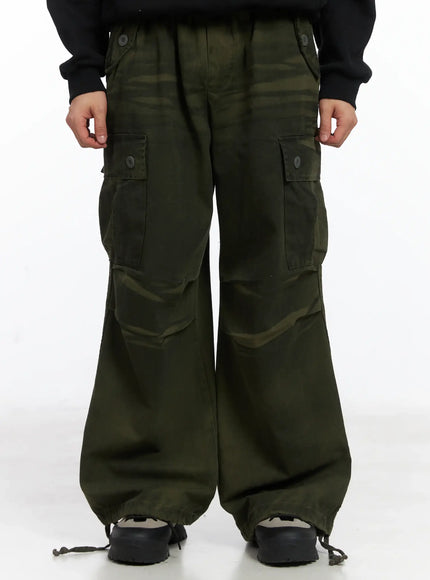 dark-green-wide-cargo-pants-id515 / Dark green