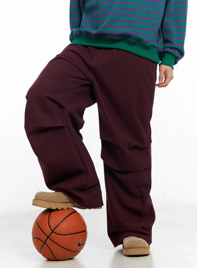 mens-pintuck-baggy-pants-im516 / Dark purple