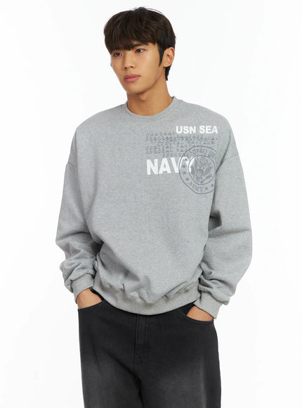 mens-usn-fleece-sweatshirt-ij514 / Gray