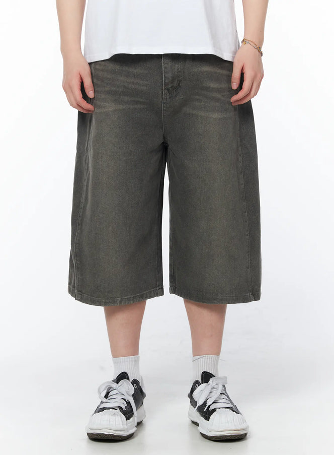 mens-side-pintuck-bermuda-shorts-iy519 / Gray