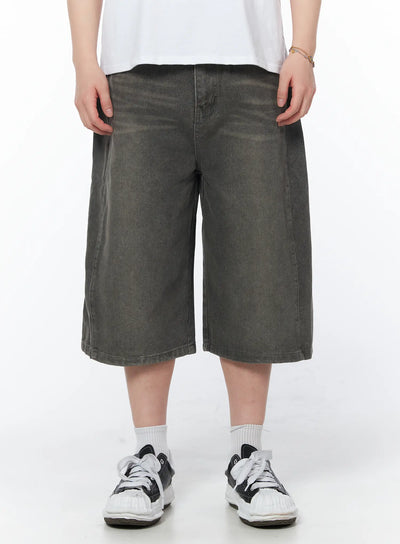 mens-side-pintuck-bermuda-shorts-iy519 / Gray
