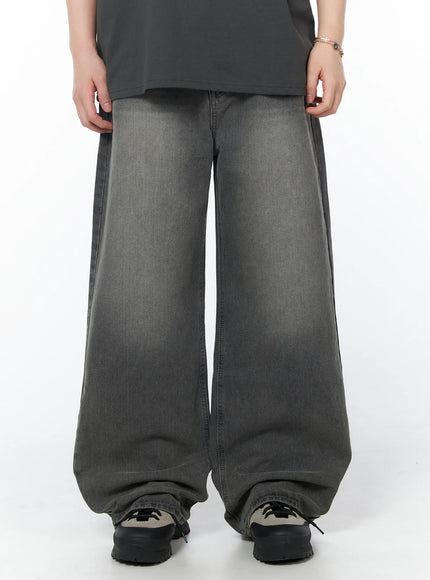 mens-vintage-wide-leg-jeans-iy522 / Gray