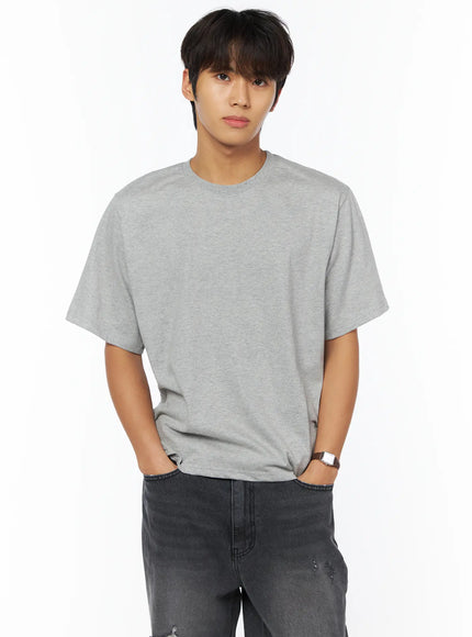 mens-gray-short-sleeve-t-shirt-iu503 / Gray