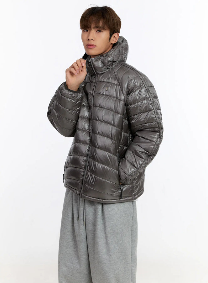 mens-lightweight-hooded-puffer-jacket-in528 / Gray