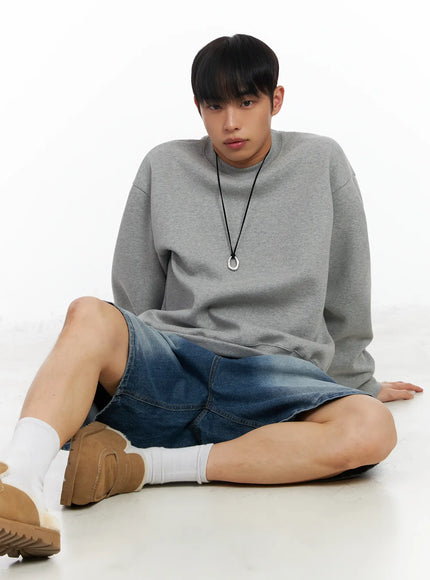mens-basic-crewneck-sweatshirt-im516 / Gray