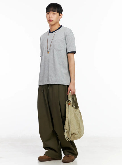 mens-cotton-contrast-trim-tee-ia501 / Gray