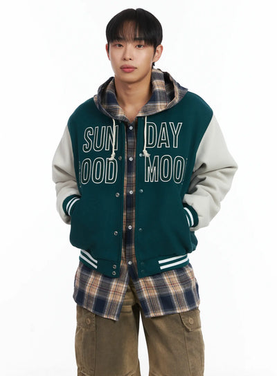 dark-green-lettered-varsity-jacket-id515 / Green