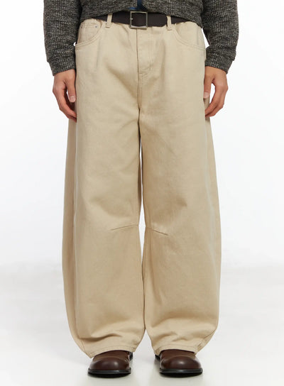 mens-curved-fit-pants-if504 / Light beige