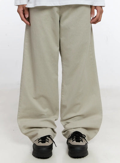 mens-casual-wide-fit-pants-is530 / Light beige