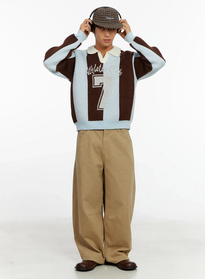 mens-retro-athletic-club-knit-sweater-id523 / Light blue