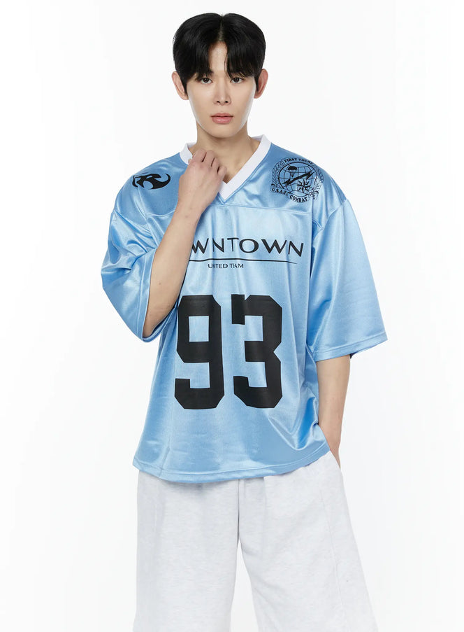 Men's V-Neck Rugby Jersey Shirt IA530