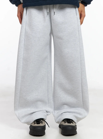 mens-wide-fleece-sweatpants-id511 / Light gray