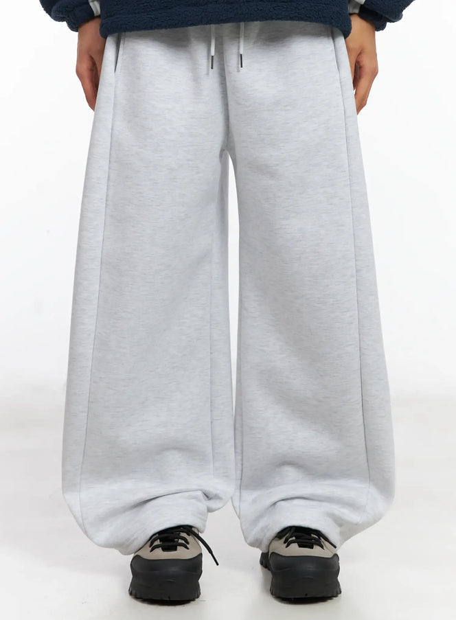 mens-wide-fleece-sweatpants-id511 / Light gray