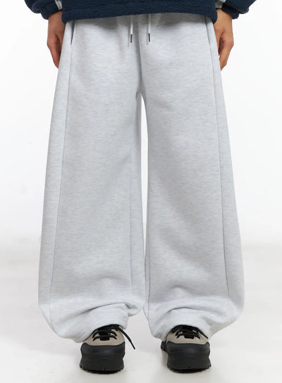 mens-wide-fleece-sweatpants-id511 / Light gray