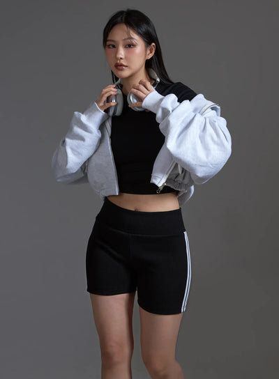 cropped-zip-up-hoodie-io517 / Light gray