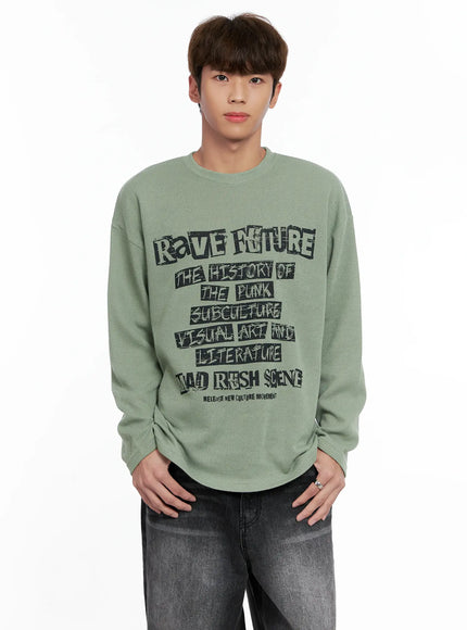 mens-rave-future-graphic-knit-sweater-io502 / Light green