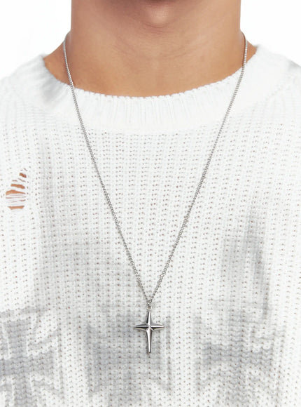 shine-pendant-chain-necklace-io502 / Silver