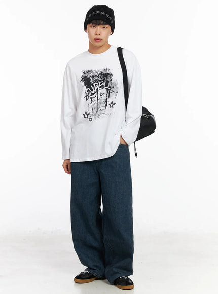 mens-graphic-long-sleeve-t-shirt-ia501 / White