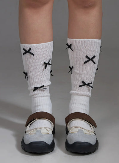 ribbon-knee-high-socks-io517 / White