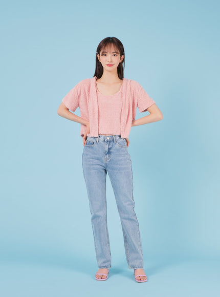 Bleached Boot-cut Denim Jeans BA04