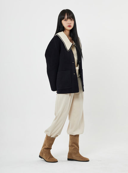 Button Round Neck Coat BN10