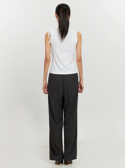 Asymmetric High Neck Tank Top IL528