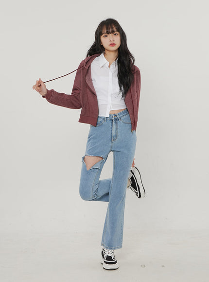 Ripped Bootcut Jeans BF306