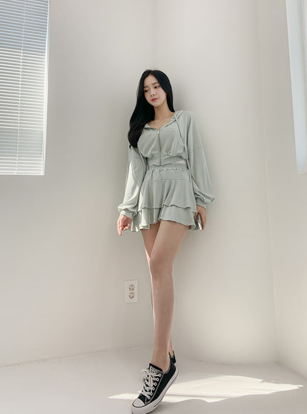 Pleated Mini Skirt with Elastic Waist IM12