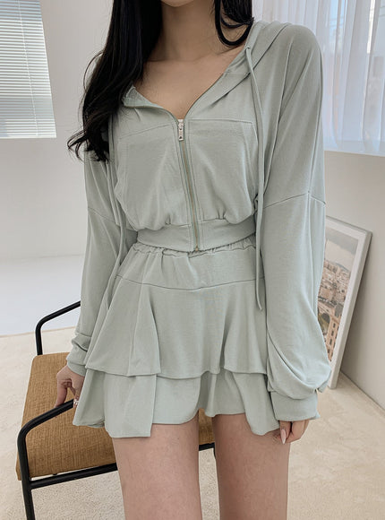 Pleated Mini Skirt with Elastic Waist IM12