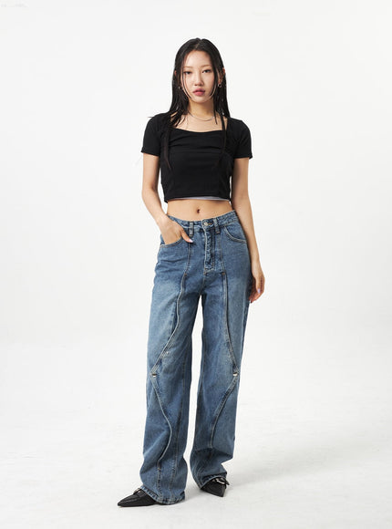Heart Neck Cropped Tee CA320