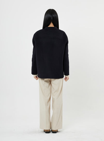 Button Round Neck Coat BN10