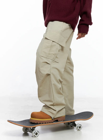 mens-cargo-drawstring-pants-io506 / Beige