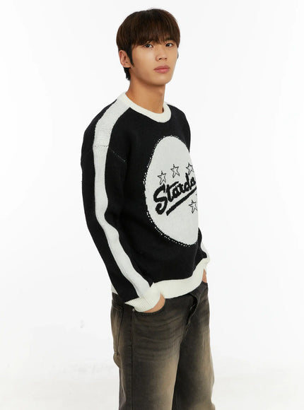 mens-graphic-knit-sweater-id523 / Black