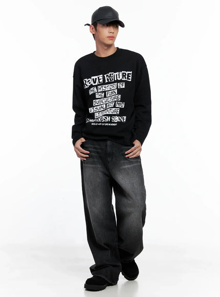 mens-rave-future-graphic-knit-sweater-io502 / Black