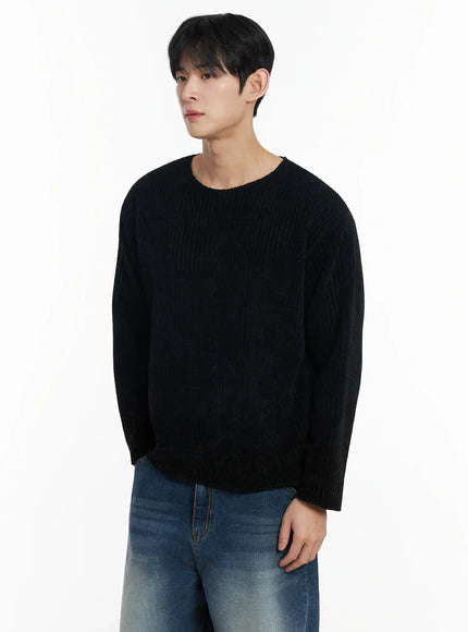 mens-velvet-knit-sweater-if516 / Black
