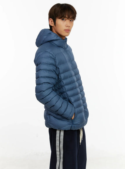 mens-lightweight-detachable-hood-puffer-jacket-id523 / Blue