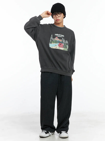 mens-memories-graphic-sweatshirt-in518-1 / Dark gray