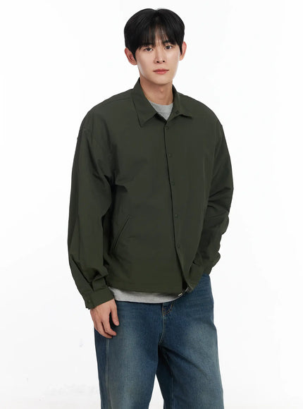 mens-lightweight-spring-coach-jacket-ij521 / Dark green