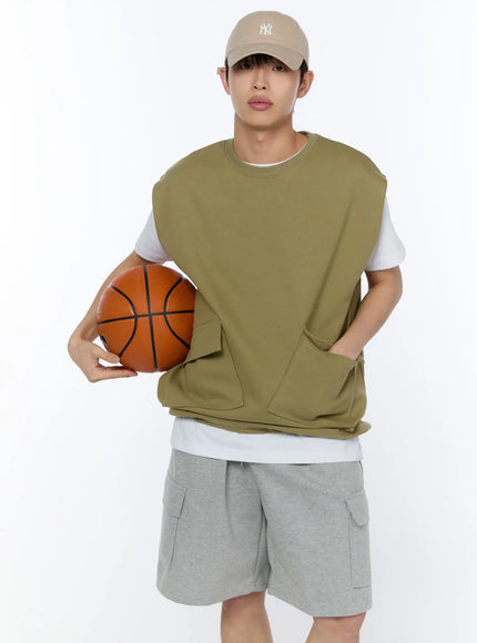 mens-big-pocket-vest-ia517 / Green