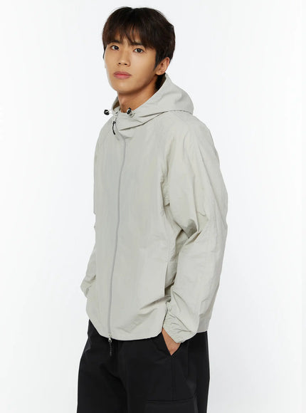 mens-hooded-windbreaker-iy514 / Light gray