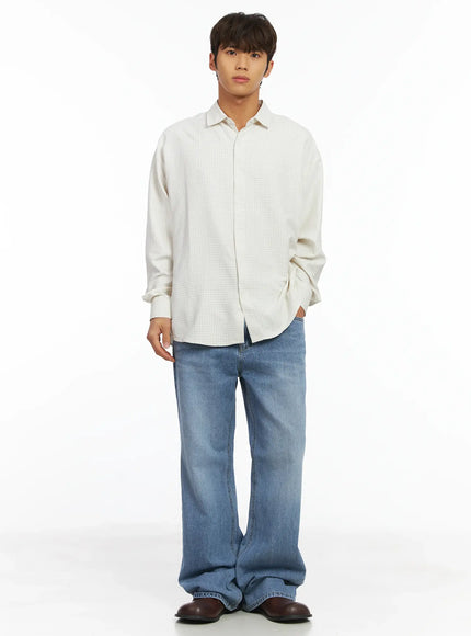 mens-checkered-shirt-ij514 / White