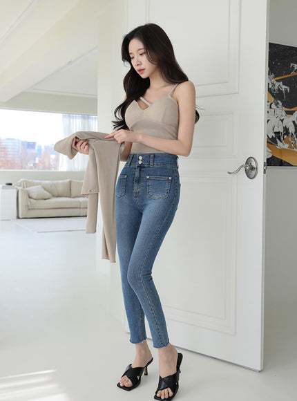 V-neck Button Down Cropped Cardigan IA11