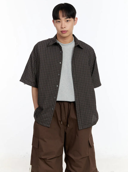 mens-plaid-short-sleeve-button-up-shirt-ia507