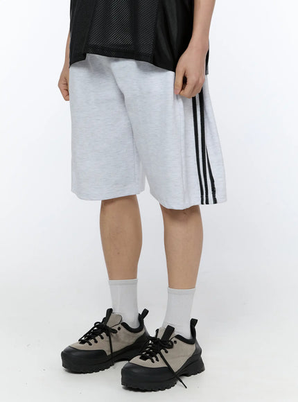 mens-black-stripe-track-shorts-light-gray-ia517