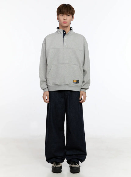 Men's Half-Zip Contrast Pullover IN512