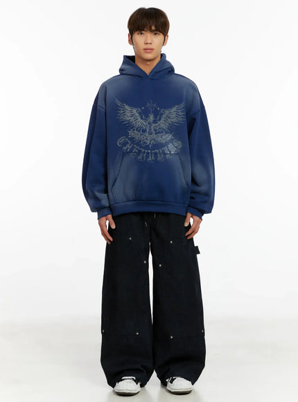 Men's Graphic Washed Fleece Hoodie ID523