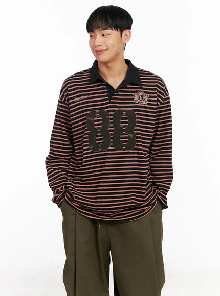 mens-vintage-88-polo-long-sleeve-shirt-ia501 / Black