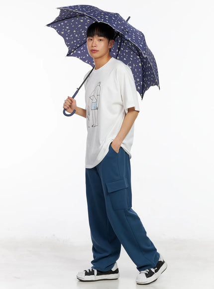 mens-essential-string-cargo-pants-ia501 / Blue