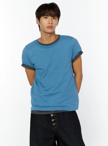 mens-layered-t-shirt-iy508 / Light blue